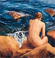 Water/figure study 2 (1995), oil on canvas, 107 x 112cm. Private collection. 